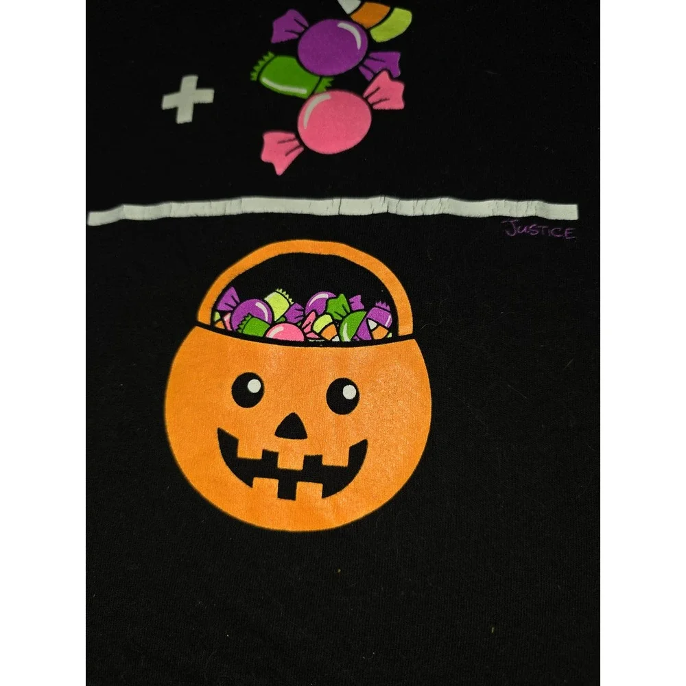 Justice fall autumn Halloween candy pumpkin top size 10
